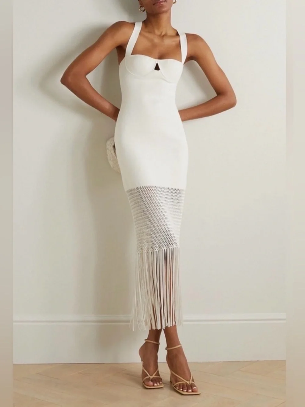 Galvan London Diana Fringe knit Dress - Picture 1 of 17
